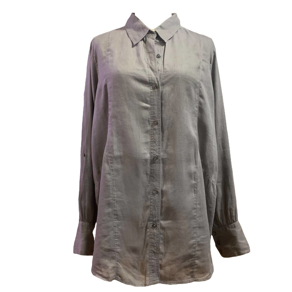 Vivid Gray Linen Chambray Button Down Size XL